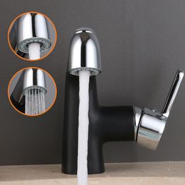 Black Chrome Basin Fat-Out Robinet en laiton Bathroom Deck Mouted lavel Bating Taps Batch Wash Wash Torneira Torneira Wash Crane