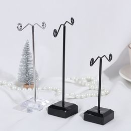 Black Clear Acrylique Stud Oreing Bijoux Display Rack Stand Organizer Bouches Ornement Horser Hook Hanger Counter