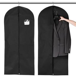 Couverture de vêtements noirs Sac de suspension Vêtements de rangement de la poussière de vêtements à pousse