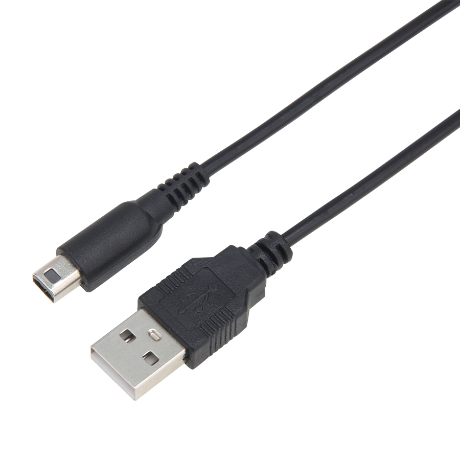 Cabo de carregamento de carregamento USB da cor preta 1.2M para Nintendo 3DS dsi ndsi xl ll fio de sincronização de dados do cabo de carga ll
