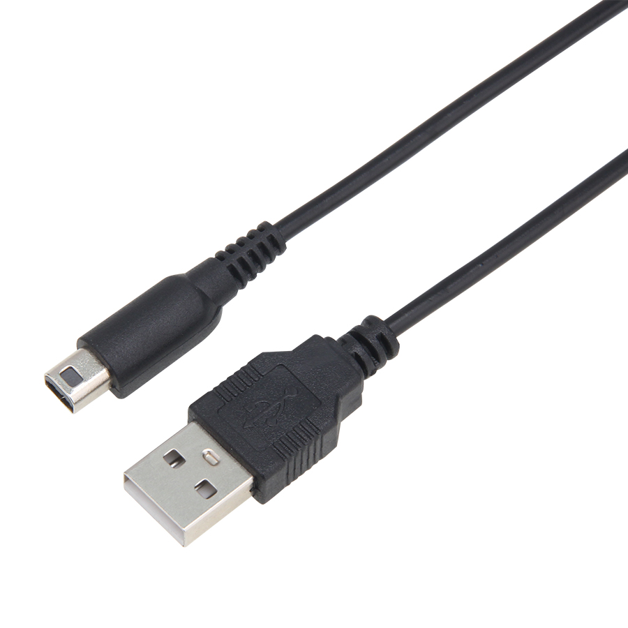 Cavo di ricarica per caricabatterie USB da 1,2 m di colore nero per Nintendo 3DS DSi NDSI XL LL Cavo di ricarica per sincronizzazione dati