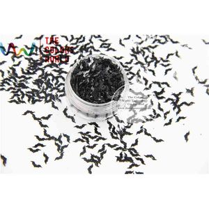 Black Color Bat Vorm Maat: 8mm Glitter Spangles voor Nail Art DIY benodigdheden en vakantie decoraties