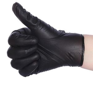 Zwarte wegwerp latex handschoenen tuinhandschoenen voor huisreiniging Rubber of schoonmaakhandschoenen Universeel voedsel op voorraad 100 stuks Lot314M