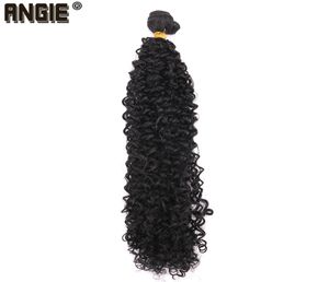 Zwarte kleur hoge temperatuur synthetische haarextensies afro kinky krullend haarbundels 1630 inch lang weven7149369