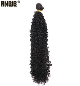 Zwarte kleur hoge temperatuur synthetische haarextensies afro kinky krullend haarbundels 1630 inch lang weven8619700