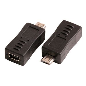 Adaptateur de convertisseur de connecteur d'adaptateur femelle Micro USB mâle à Mini 5Pin de couleur noire pour téléphone portable MP3