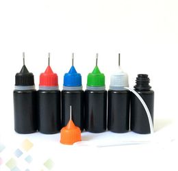 Bouteille d'aiguille de couleur noire E liquide 5 ml 10 ml 30 ml bouteilles de remplissage en plastique souple vides LDPE compte-gouttes compressible huile de jus d'aiguille D1966375