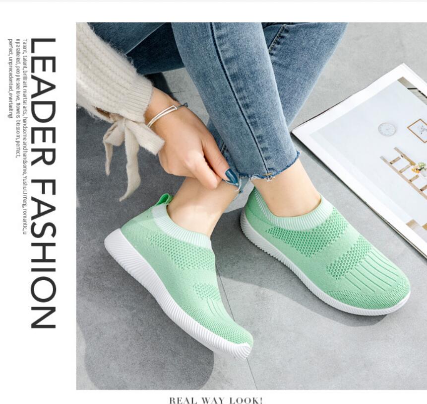 black color new large size women's shoes fashion sports single shoes flying woven lazy other shoes