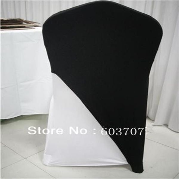 Capuchon de couverture de chaise en Spandex de couleur noire 100PCS Une poche élastique dans le Bottom192l