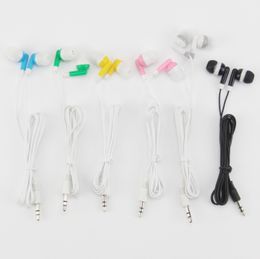 Auriculares estéreo con cable de colores negros en la oreja para teléfono MP4 para museo, autobús, tren, avión, uso único, auriculares desechables