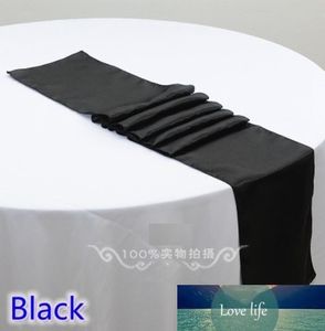 Runner de table de mariage de couleur noire Runner Satin Table Runner pour la maison de fête moderne El Banquet Decoration Whole4177529