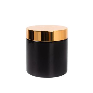 Zwarte cosmetische potten met gouden deksels PET-plastic voedselpot BPA-vrij Hervulbare containers voor crème Body Butters Sugar Scrub Medicine Odvkx