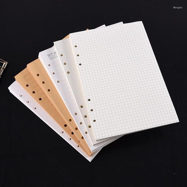 Noir artisanat blanc feuilles mobiles cahier recharge spirale liant page intérieure ligne point grille à l'intérieur papier papeterie