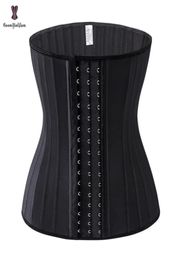 Zwarte crème 3 Haak en oog 25 Steel Booned latex taille Trainer Fajas Gordel Sashes Taillband Plus Maat ondergoed Corselet Women 221338520