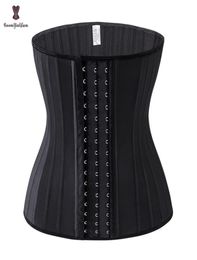 Zwarte crème 3 Haak en oog 25 Steel Booned latex taille Trainer Fajas Gordel Sashes Taillband Plus Maat ondergoed Corselet Women 221102800