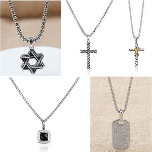 Croix noire Dy Pendentif Colliers Garnet Agate Diamant Homme Chaîne Cubaine Designer Collier Bijoux Femmes Améthyste Fiançailles Nouvel An Cadeau De Noël