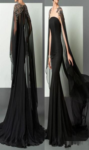 Black Crystal perle Arabe African Robes de soirée 2018 NOUVEAU ELIE SAAB PROM PARY ROBLE SIMPLE SPECIALE ONCIEAUX SPECIALE RHOUR1973920