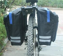 Zwart fietsen fietszadeltas fietstassen PVC en nylon waterdichte dubbele zijkant achterste rekstoelzak