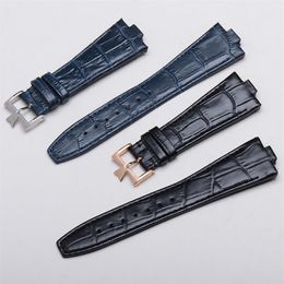 Correas de cuero de vaca auténtico, color negro, azul oscuro, aptas para reloj Constantin 47660 000G-9829, pulsera de 25mm y 9mm en el extranjero, pulsera 293f