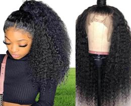 Black Deep Kinky Curly 360 Lace Frontal Synthetic Wig Babyhair Tile résistant à la chaleur Fibre Cheveux humains pour femmes48013203652245