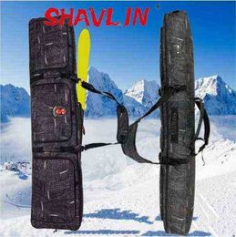 Black Denim Snowboard/Skis Bag No Silent Wheels Skis Bag Snowboard Backpack W220225