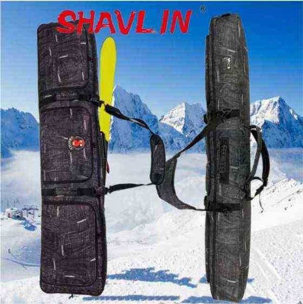 Black Denim Snowboard/Skis Bag No Silent Wheels Skis Bag Snowboard Backpack W220225