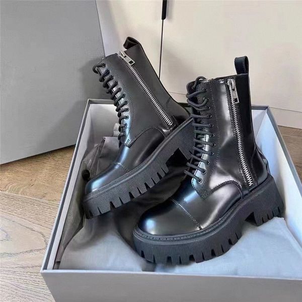 Bottes de créateurs noires femmes chaussures de mode en cuir noir classique femmes hommes martin neige hiver demi-botte bottes de diamant limitée printemps chaussure australienne paris B9-1