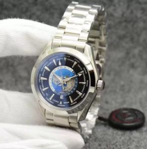 Black Dial Aqua Terra 150m WorldTimer Limited Watch 41mm kwarts batterij Power Ocean Roestvrij staal sportzee over de hele wereld heren horloges kerstcadeaus