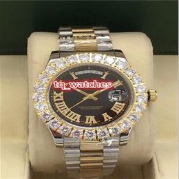 Relojes de hombre con esfera negra, conjunto de puntas de Boutique de moda de lujo, reloj de diamantes, reloj mecánico automático Popular mundial 190P