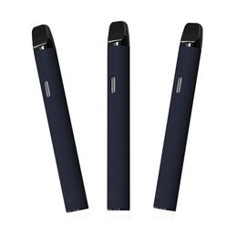 Stylos vape jetables noirs 2,0 ml Vaporisateur vierge E Cigarette 350 mAh Batterie rechargeable Kit de démarrage de pod vide Snap sur les capuchons Bobines en céramique Port USB USA STOCK Huile épaisse