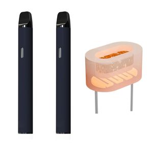 Stylos vape jetables noirs 2,0 ml Vaporisateur vierge E Cigarette 350 mAh Kit de démarrage de batterie rechargeable Snap on Caps Pods vides Bobines en céramique Port USB USA STOCK Huile épaisse