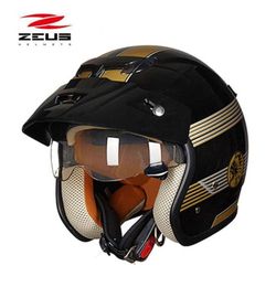 Chien noir ZEUS 34 casque de moto demi-visage motorcoss 318C moto vélo électrique scooter casques de sécurité M L XL XXL4240384