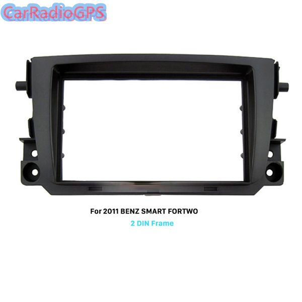 Black Double Din Car Radio Fascia Dash Panel Marco para 2011 Mercedes Benz Smart Fortwo Tapa Estéreo Instalación