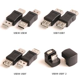 Black Double Head USB 2.0 Type A -vrouw naar vrouwelijke koppelingsadapterconnector F/F Converter