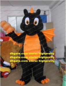 Black Dragon Dinosaur Dino Mascot Costume Adult Cartoon Characon Tipe Tapid Routine Press Briefing Mega-Event ZZ7865