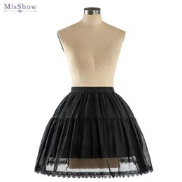 Zwarte Jurk Little Lolita Kant Zoom Korte Tutu Rokken 2 Hoepels Ballet Onderrokken Petticoat voor Comic Tentoonstelling Cosplay Kostuum