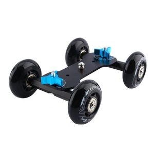 Freeshipping Black DSLR Truck Skater Wheel Table Top Compacte Dolly Slider Kit DSLR Dolly Camera Auto voor Videocamera DSLR-accessoires