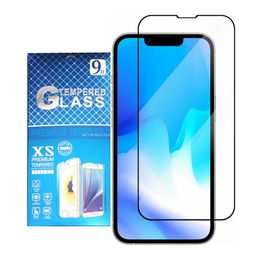 Zwarte randen Cover Screen Protectors Temper Glas voor iPhone 11 Pro Max X XS XR 7 8 Plus SE 2022 Anti Static Curved Proof Explosion Film