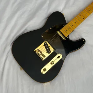 Guitare électrique noire, pièces dorées, micros HH, livraison gratuite