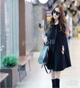 Black Elegant Women Poncho Cloak Cap Batwing Hoodie Hoody M manteau de veste Sweater Outwear5571607