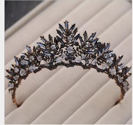 Elemento negro corona tocado cena decoración del cabello novia accesorios