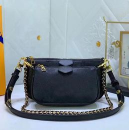 Bolso de diseñador en relieve negro Monedero de dos piezas Bolsos de cuero de pochette múltiple Bolso de mensajero Bolsos de lujo Bolsos de lujo Hombro Crossbody The Tote Bag Wallet Maquillaje clásico