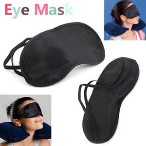 Black Eye Mask Shade Nap Cover Máscaras con los ojos vendados para dormir Viajes Máscaras de poliéster suave 4 capas HHA37