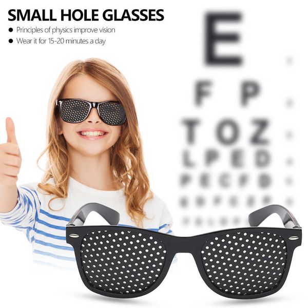 Gafas negras para mejorar el cuidado de la vista, gafas de ejercicio, gafas de entrenamiento ciclismo, Pin, gafas de sol con orificio pequeño, gafas de acampada