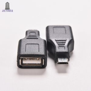 Noir F/M USB 2.0 A femelle vers Micro USB mâle, adaptateur hôte OTG, connecteur convertisseur jusqu'à 480Mbps