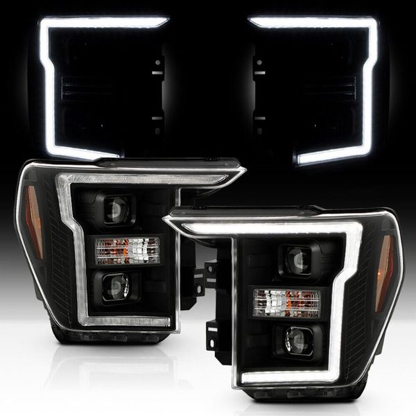 Black Factory Style a LED DRL HalogoGe Projecteur phares pour 2021-2024 Ford F150