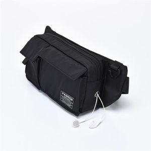 Black Fanny Pack for Men Taist Belt Sac Pack Banana Bum Sac Phone Pouchage étanche Nylon Chérie Men Hip Big Soft12511