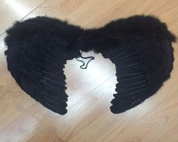 Ailes d'ange en plumes noires, accessoires de Costume d'ange foncé Sexy, produit de noël et d'halloween, Whole8556108