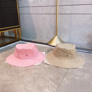 Zwarte vissershoed roze designer emmerhoeden buiten ronde gebroken brede rand le bob cappello coole meisjes mode kwastjes zonbescherming luxe hoeden voor mannen PJ027 C4