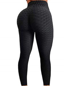 Leggings de Fitness noirs en Polyester pour femmes, longueur cheville, pantalon de Yoga pliable Standard, élasticité, maintien mince, Push-Up, Legging de gymnastique féminin